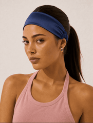 Navy Satin Headband