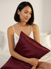 Burgundy Satin Pillowcase