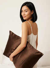 Brown Satin Pillowcase