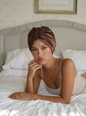 Brown Satin Bonnet
