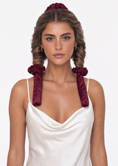 Burgundy Satin Heatless Curler
