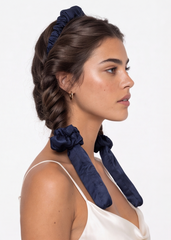 Navy Satin Heatless Curler
