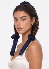 Navy Satin Heatless Curler