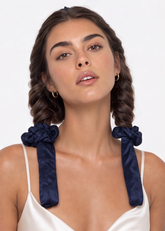 Navy Satin Heatless Curler