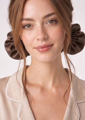 Brown Satin Bunbons (Set of 3)