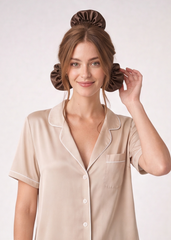 Brown Satin Bunbons (Set of 3)