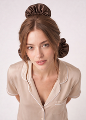 Brown Satin Bunbons (Set of 3)