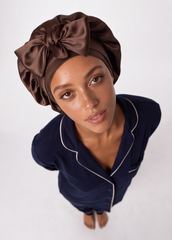 Brown Satin Cap