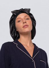 Black Satin Cap