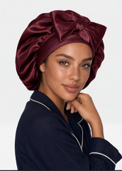 Burgundy Satin Cap