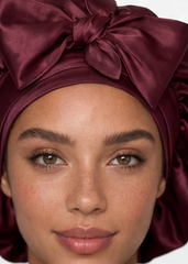 Burgundy Satin Cap