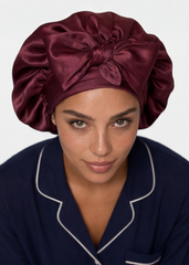 Burgundy Satin Cap