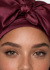 Burgundy Satin Cap