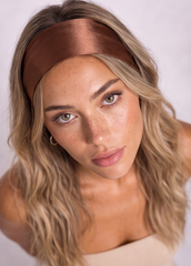 Brown Satin Headband