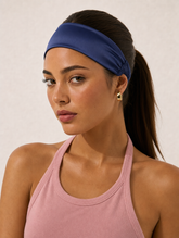 Navy Satin Headband