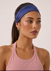 Navy Satin Headband