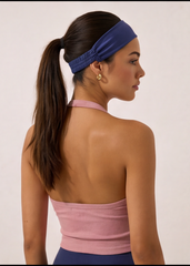 Navy Satin Headband