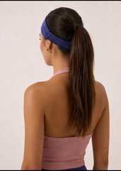 Navy Satin Headband