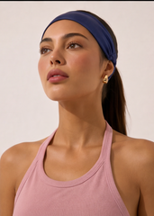 Navy Satin Headband
