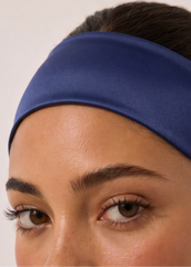 Navy Satin Headband