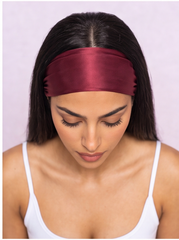 Burgundy Satin Headband