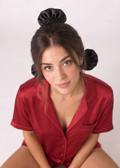 Black Satin Bunbons (Set of 3)