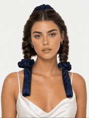 Navy Satin Heatless Curler