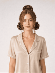 Brown Satin Bunbons (Set of 3)