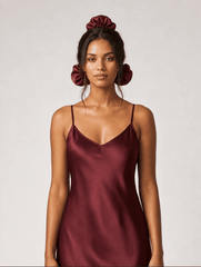 Burgundy Satin Bunbons (Set of 3)
