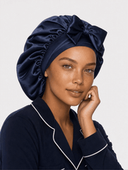 Navy Satin Cap