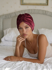 Burgundy Satin Bonnet