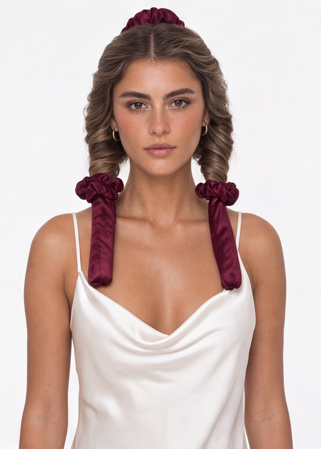 Burgundy Satin Heatless Curler