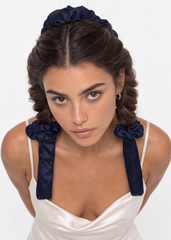 Navy Satin Heatless Curler