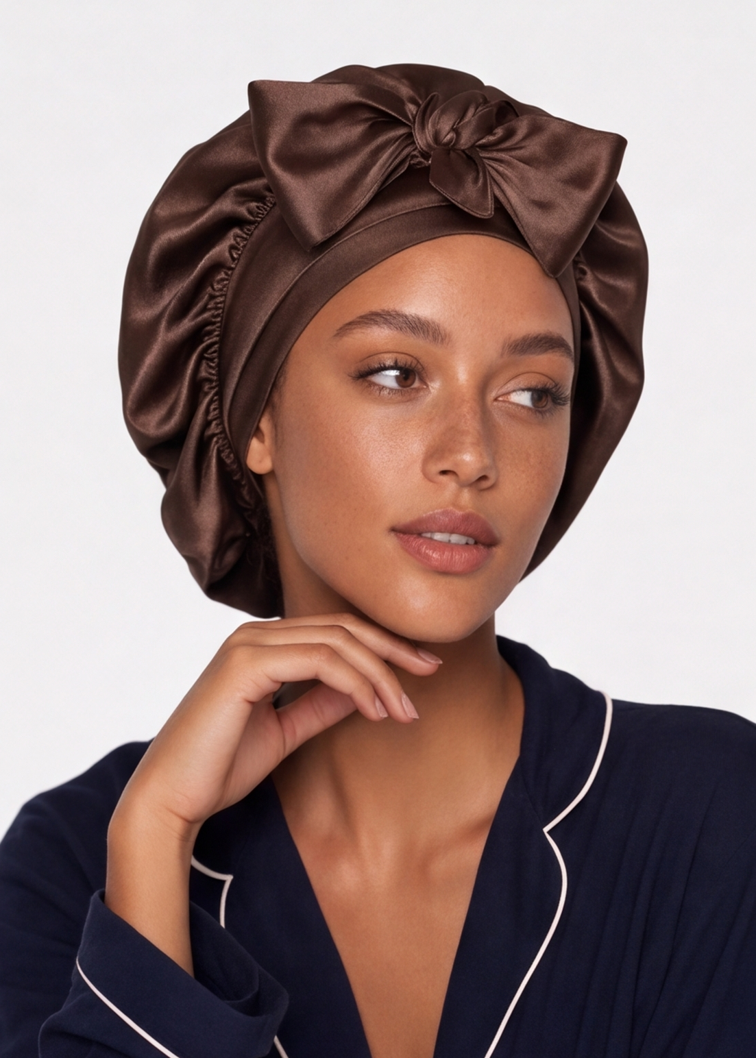 Brown Satin Cap