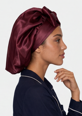Burgundy Satin Cap