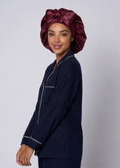 Burgundy Satin Cap