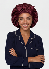 Burgundy Satin Cap