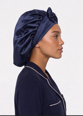 Navy Satin Cap